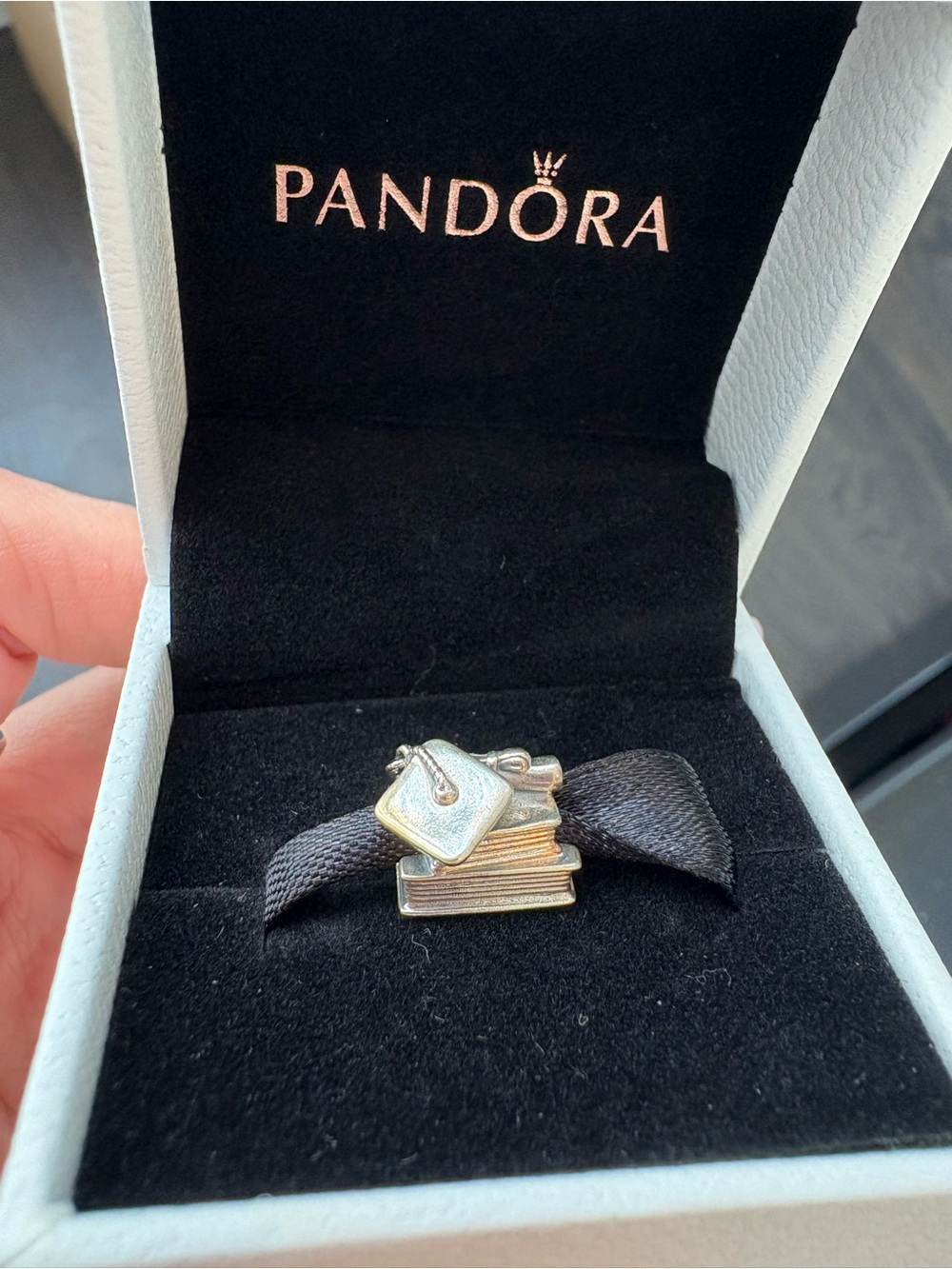 Pandora Silver Stacked Book Graduation Charm